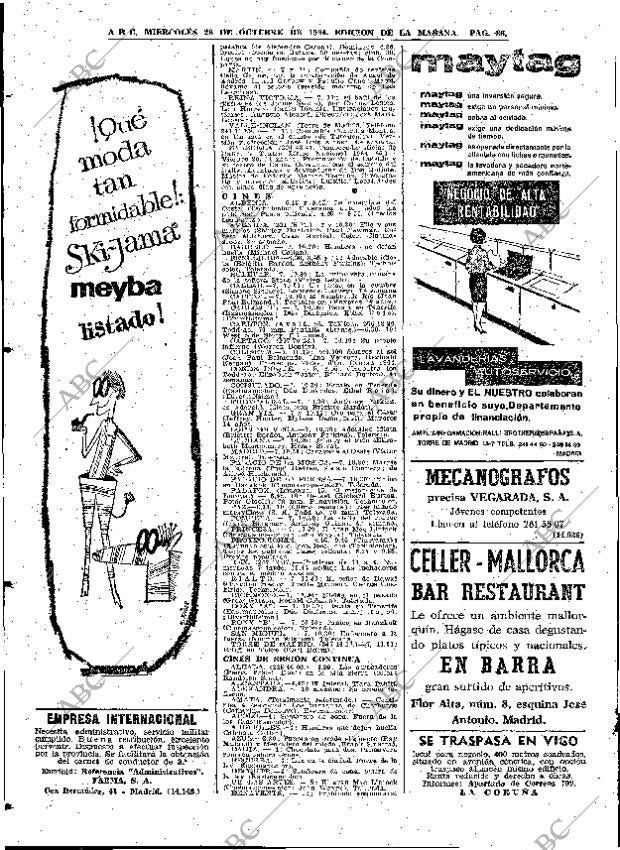 ABC MADRID 28-10-1964 página 86