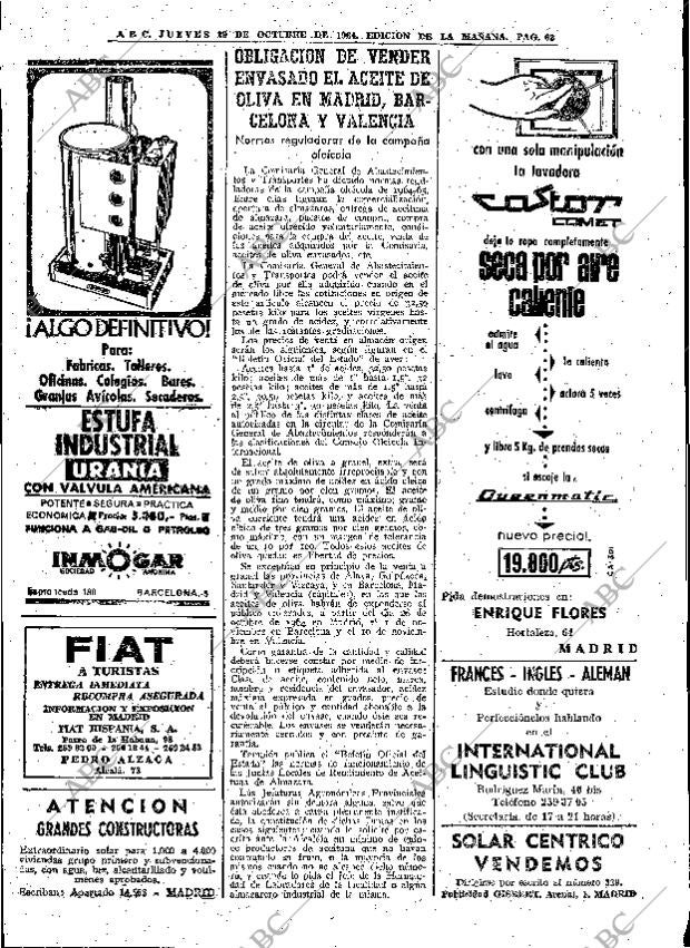 ABC MADRID 29-10-1964 página 62