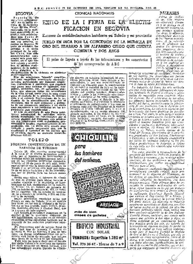 ABC MADRID 29-10-1964 página 65