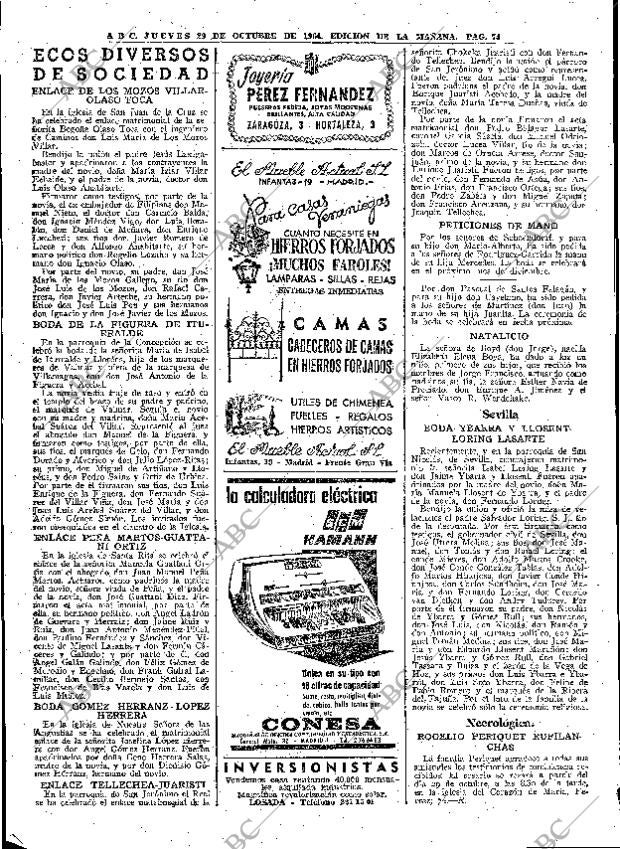 ABC MADRID 29-10-1964 página 74