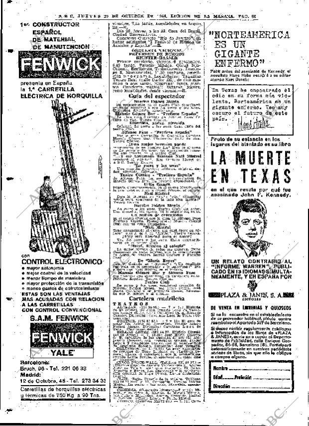 ABC MADRID 29-10-1964 página 88