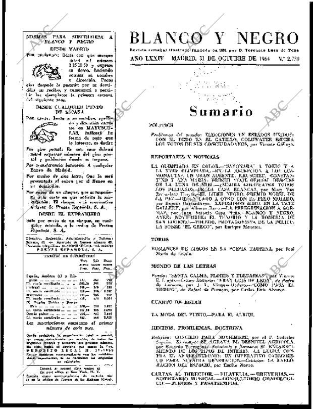 BLANCO Y NEGRO MADRID 31-10-1964 página 3