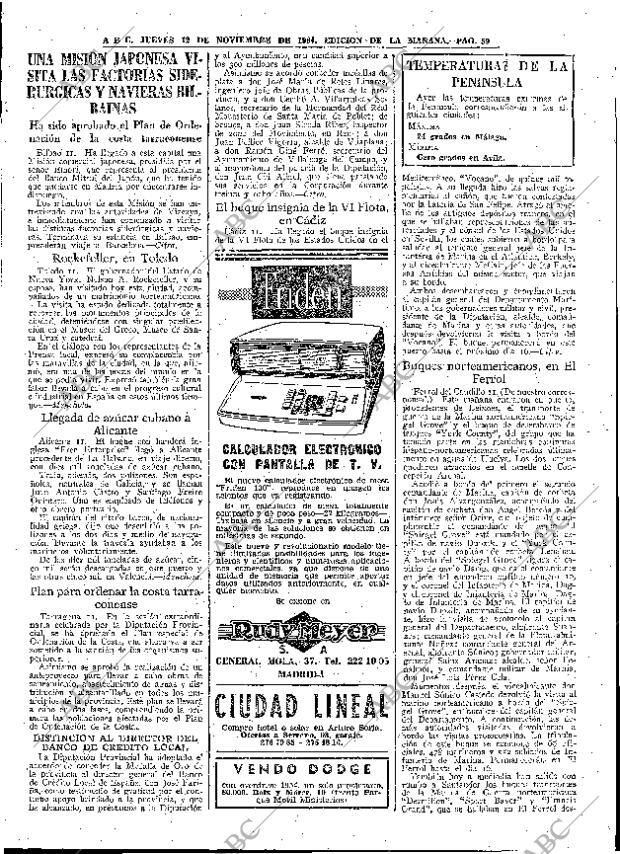 ABC MADRID 12-11-1964 página 59