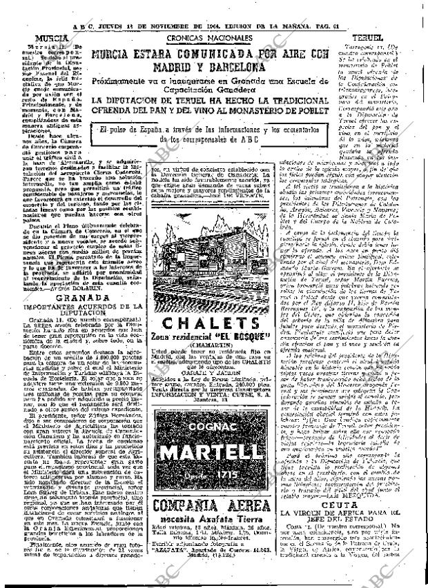 ABC MADRID 12-11-1964 página 61