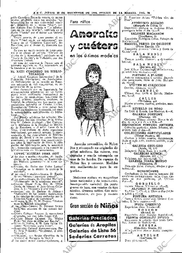 ABC MADRID 12-11-1964 página 70