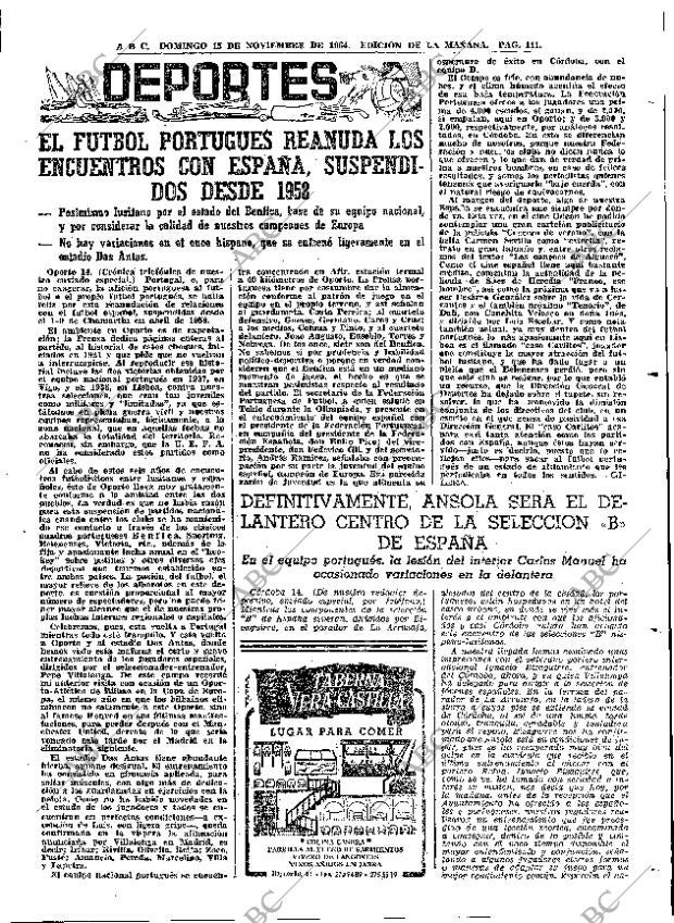 ABC MADRID 15-11-1964 página 111