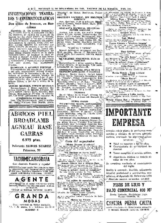 ABC MADRID 15-11-1964 página 117