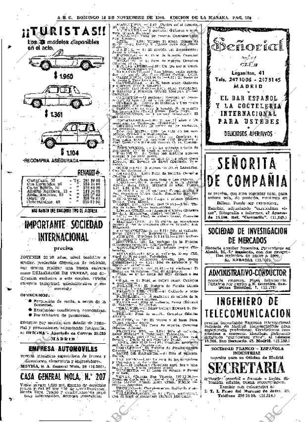 ABC MADRID 15-11-1964 página 120