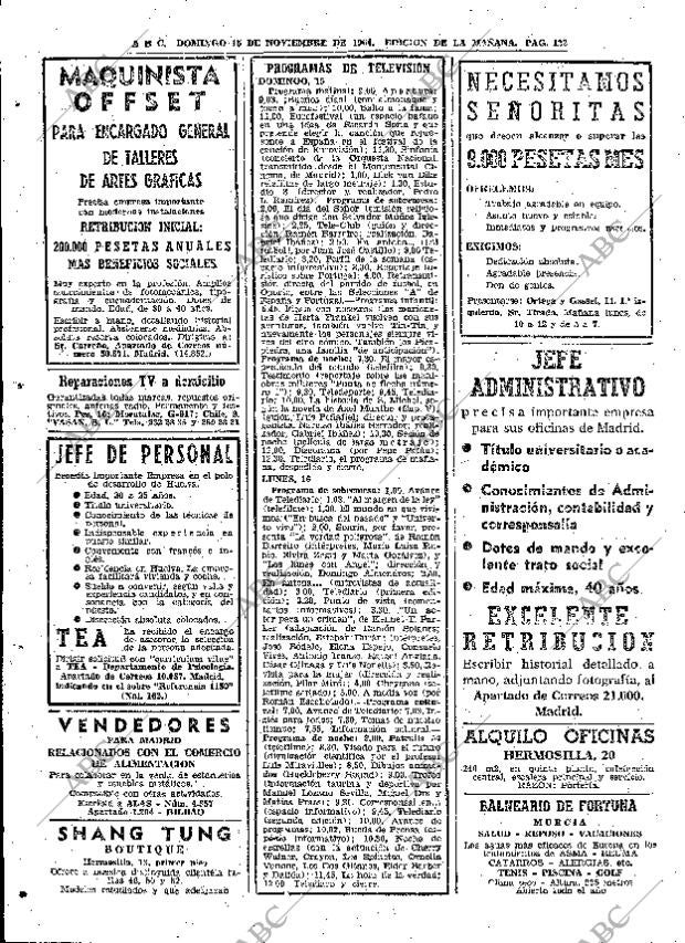 ABC MADRID 15-11-1964 página 122