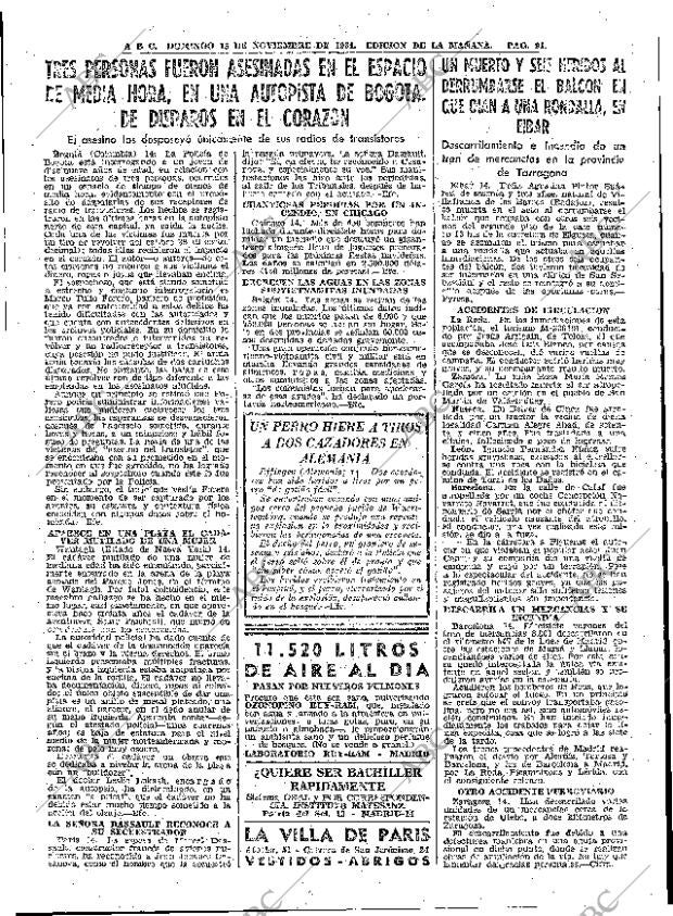 ABC MADRID 15-11-1964 página 91
