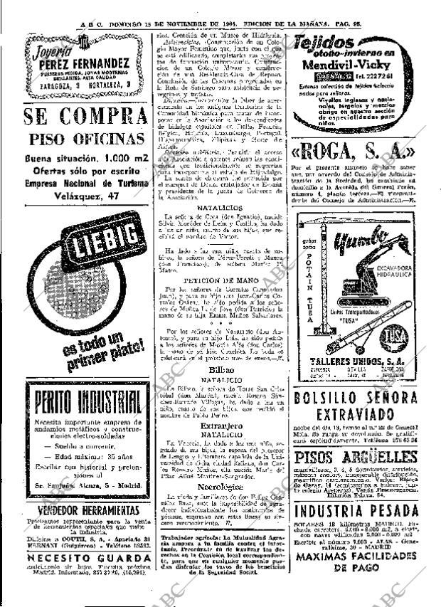 ABC MADRID 15-11-1964 página 96