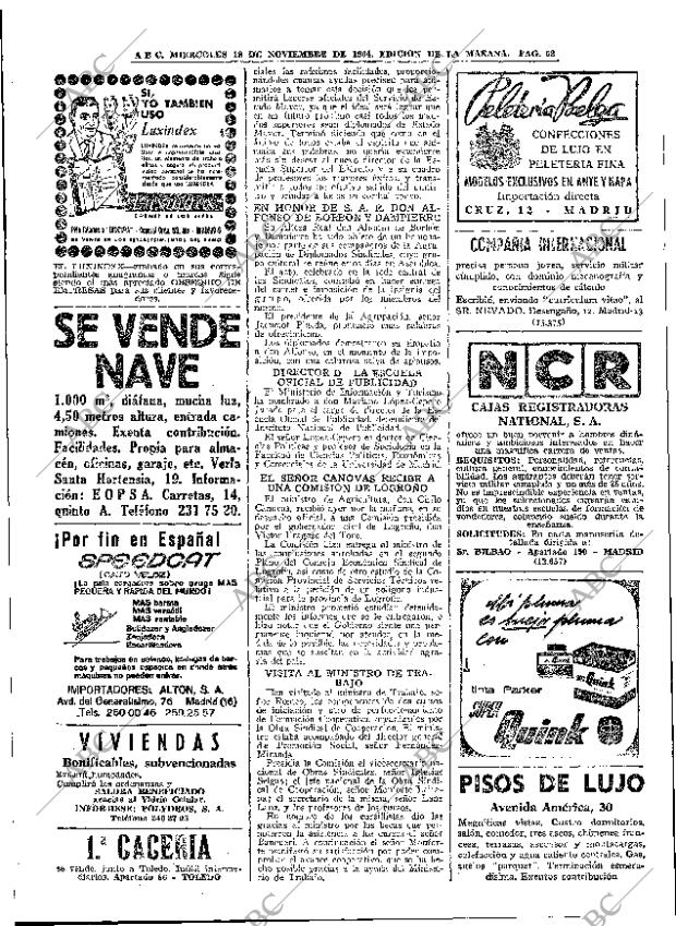 ABC MADRID 18-11-1964 página 62