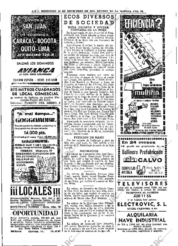 ABC MADRID 18-11-1964 página 68