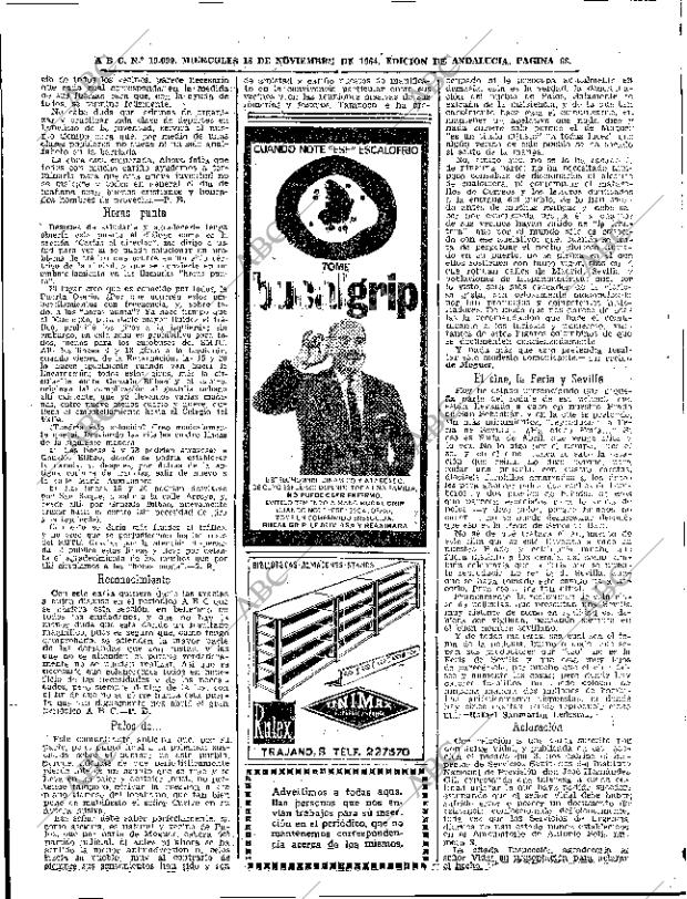 ABC SEVILLA 18-11-1964 página 68