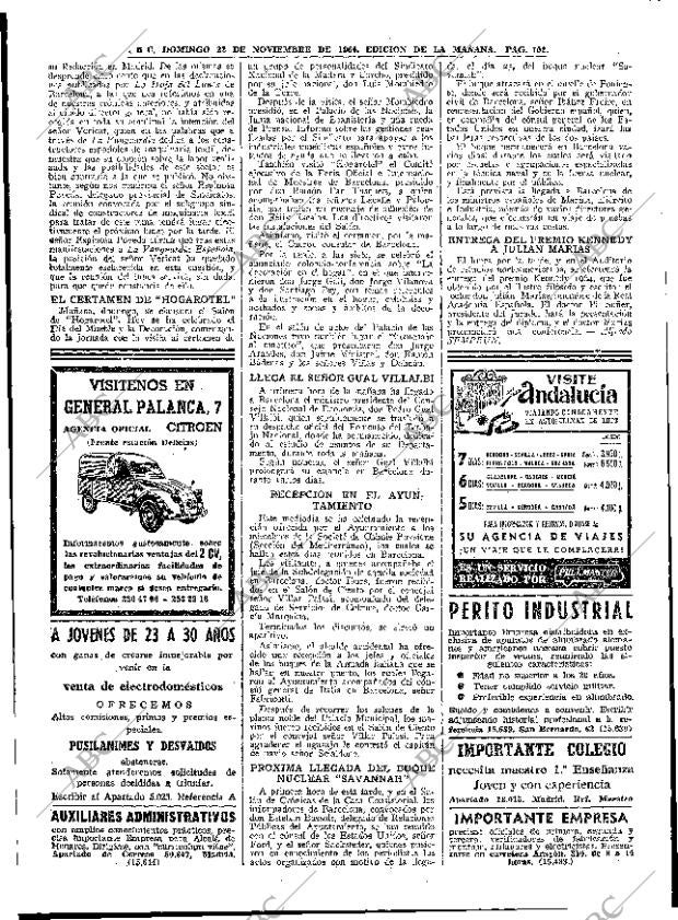 ABC MADRID 22-11-1964 página 102