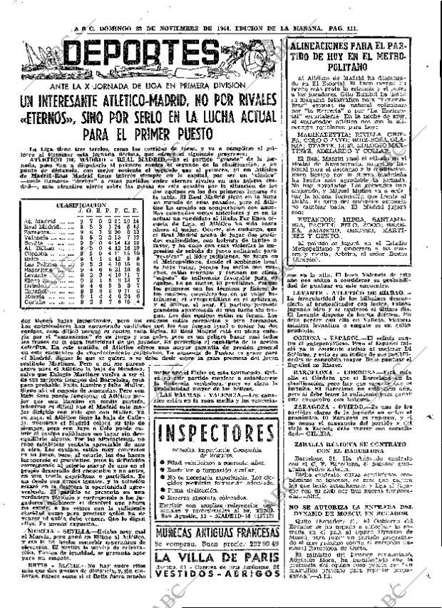 ABC MADRID 22-11-1964 página 111