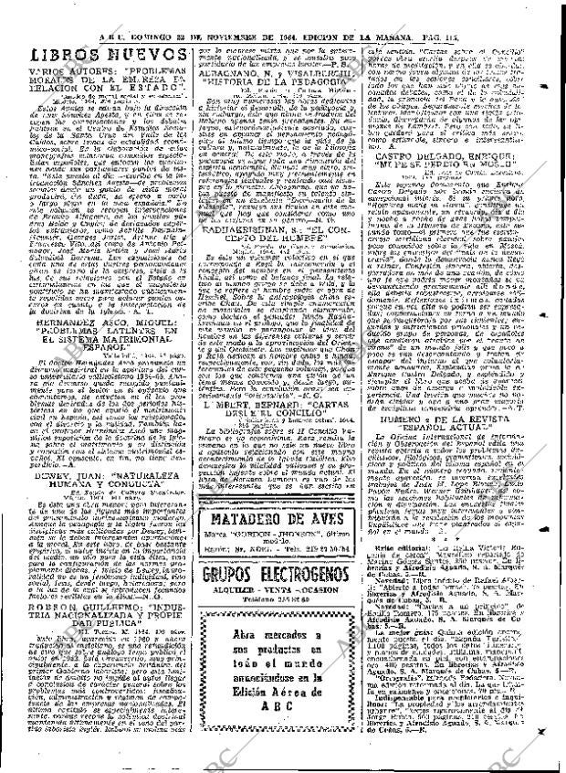 ABC MADRID 22-11-1964 página 115
