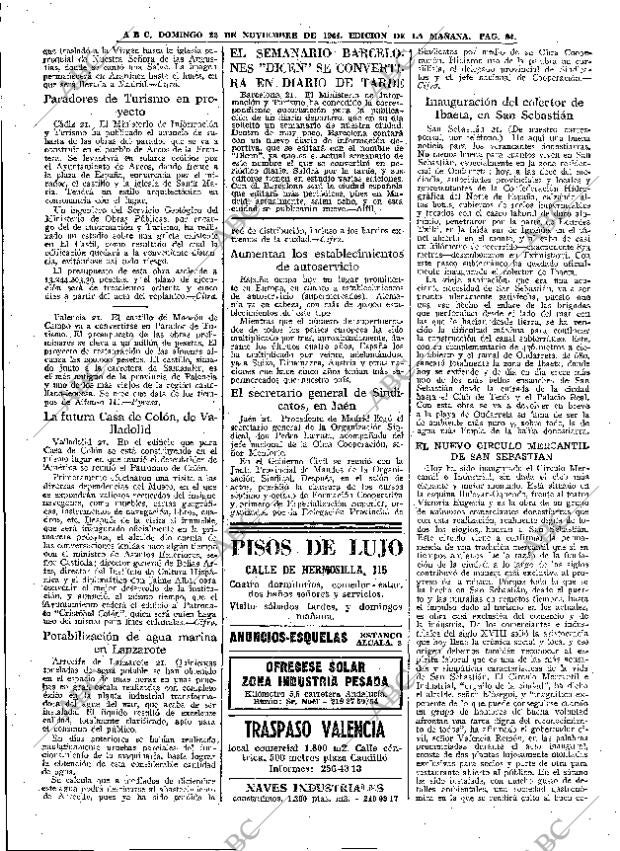 ABC MADRID 22-11-1964 página 94