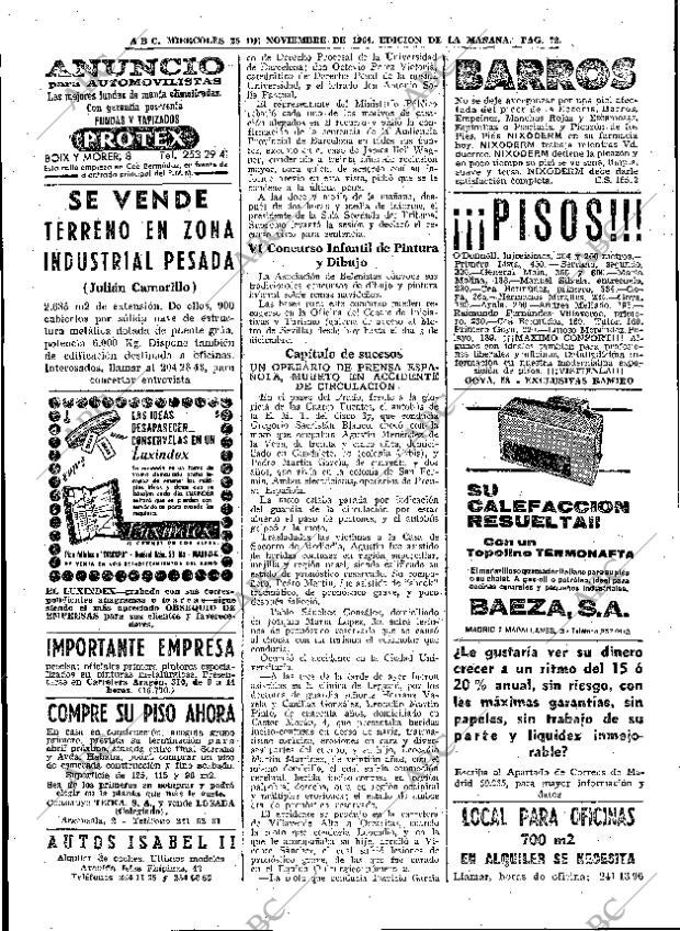 ABC MADRID 25-11-1964 página 72