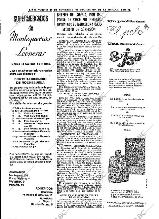 ABC MADRID 27-11-1964 página 70