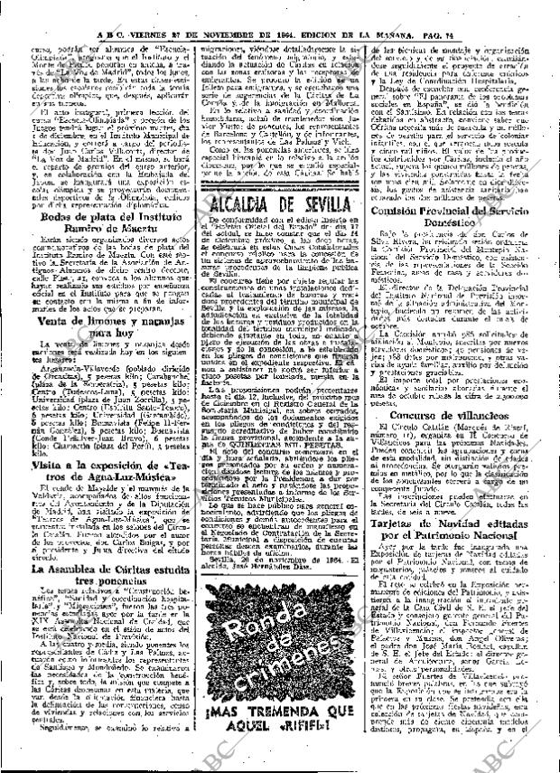 ABC MADRID 27-11-1964 página 74