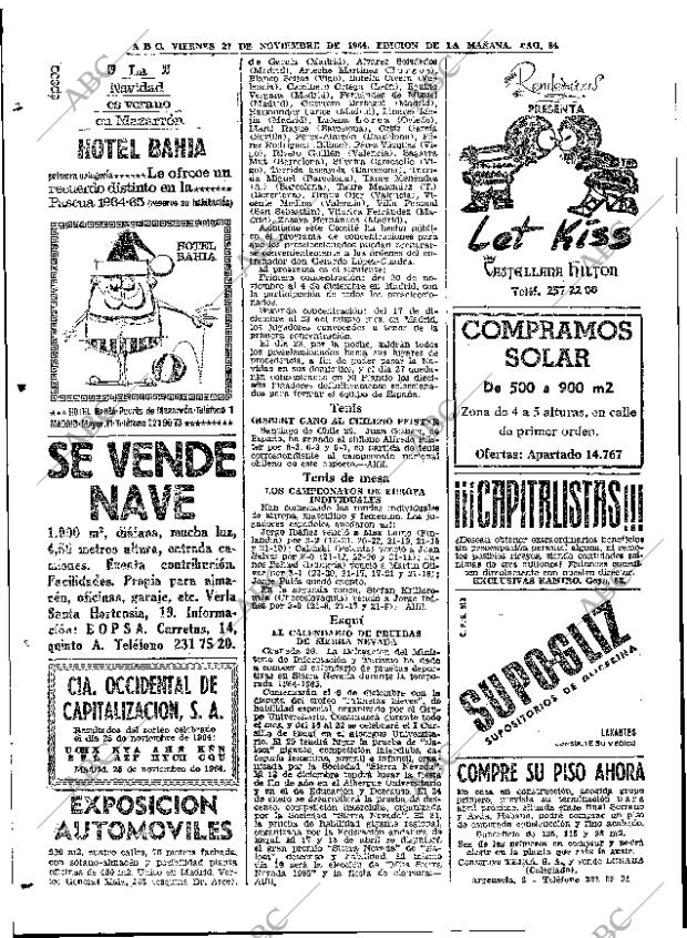 ABC MADRID 27-11-1964 página 84