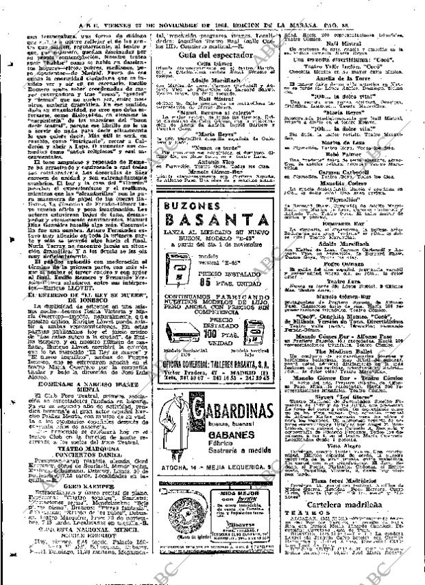 ABC MADRID 27-11-1964 página 88