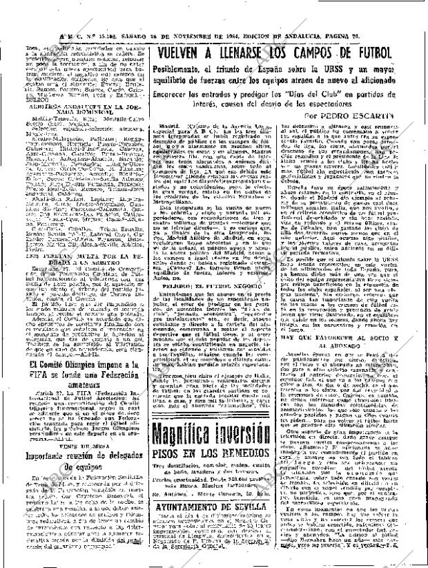 ABC SEVILLA 28-11-1964 página 70