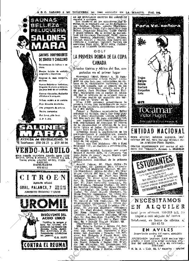 ABC MADRID 05-12-1964 página 104