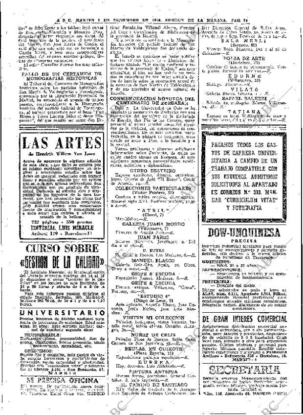 ABC MADRID 08-12-1964 página 74