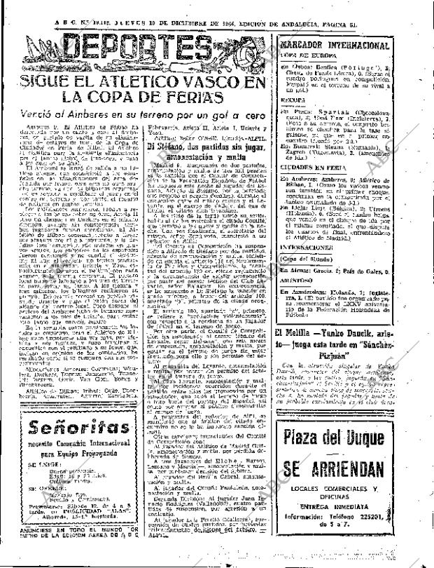 ABC SEVILLA 10-12-1964 página 61