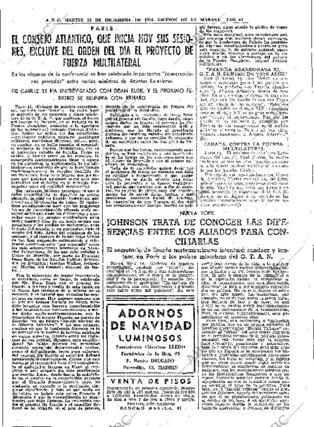 ABC MADRID 15-12-1964 página 61