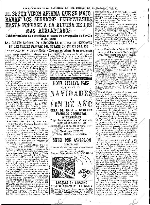 ABC MADRID 15-12-1964 página 67