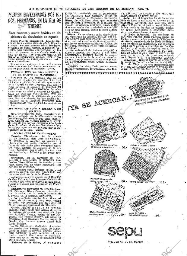 ABC MADRID 15-12-1964 página 73