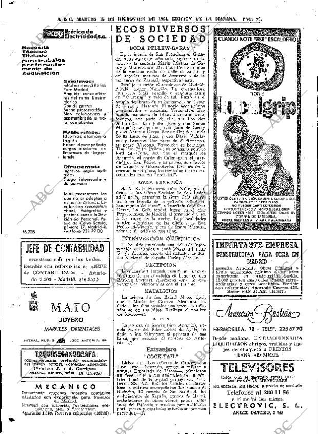 ABC MADRID 15-12-1964 página 90