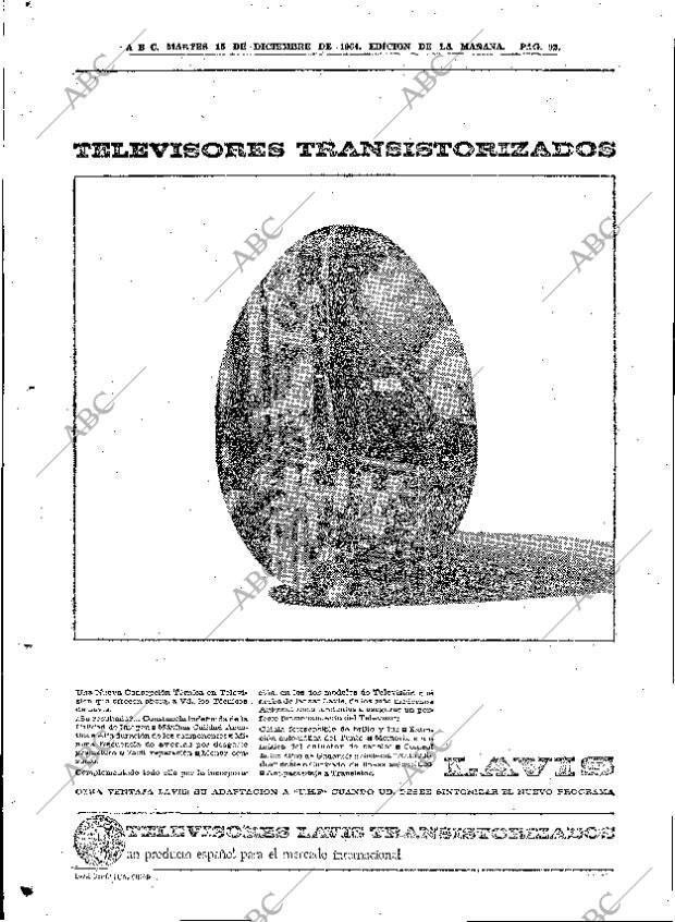 ABC MADRID 15-12-1964 página 92
