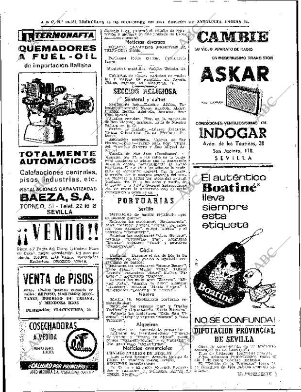 ABC SEVILLA 16-12-1964 página 54