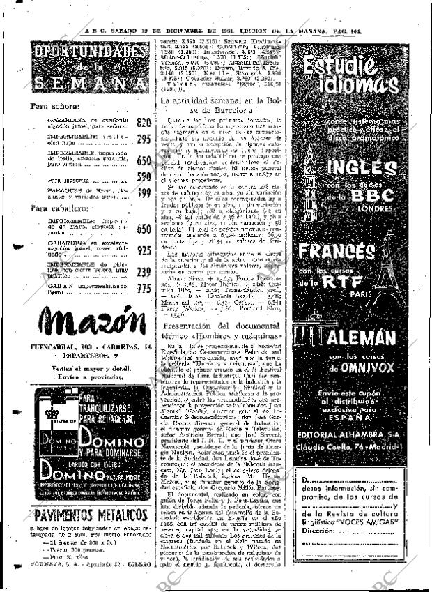 ABC MADRID 19-12-1964 página 104