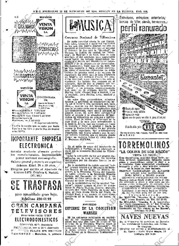 ABC MADRID 23-12-1964 página 108