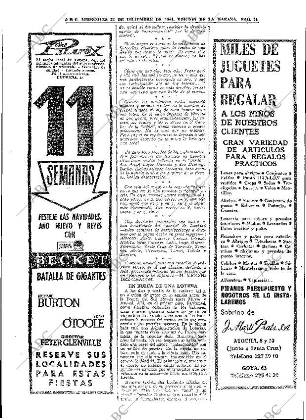ABC MADRID 23-12-1964 página 74