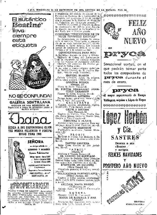 ABC MADRID 23-12-1964 página 96