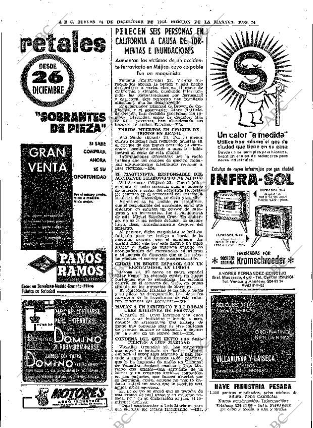 ABC MADRID 24-12-1964 página 74