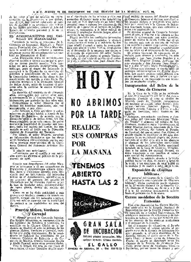 ABC MADRID 24-12-1964 página 92