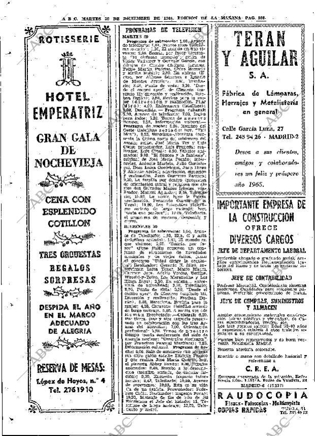 ABC MADRID 29-12-1964 página 108
