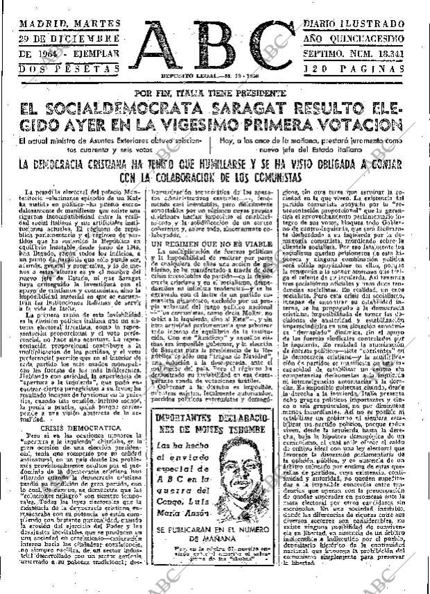 ABC MADRID 29-12-1964 página 63