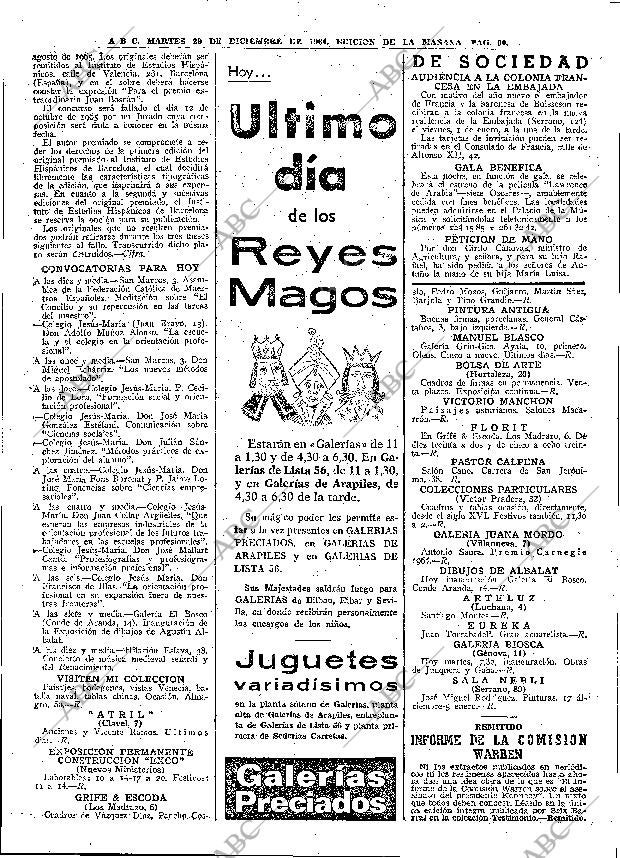 ABC MADRID 29-12-1964 página 90