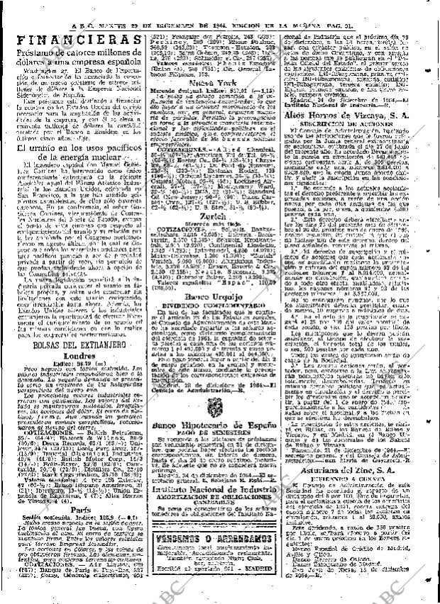 ABC MADRID 29-12-1964 página 91