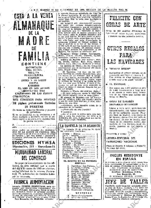 ABC MADRID 29-12-1964 página 96