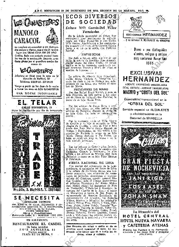 ABC MADRID 30-12-1964 página 90
