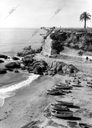 Vista parcial de una de las Playas de Nerja (Málaga)